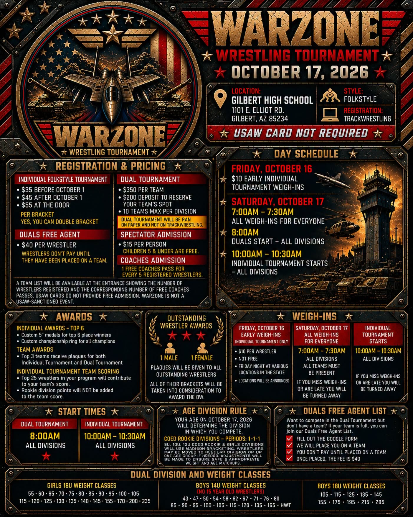 Warzone Wrestling Tournament Flyer